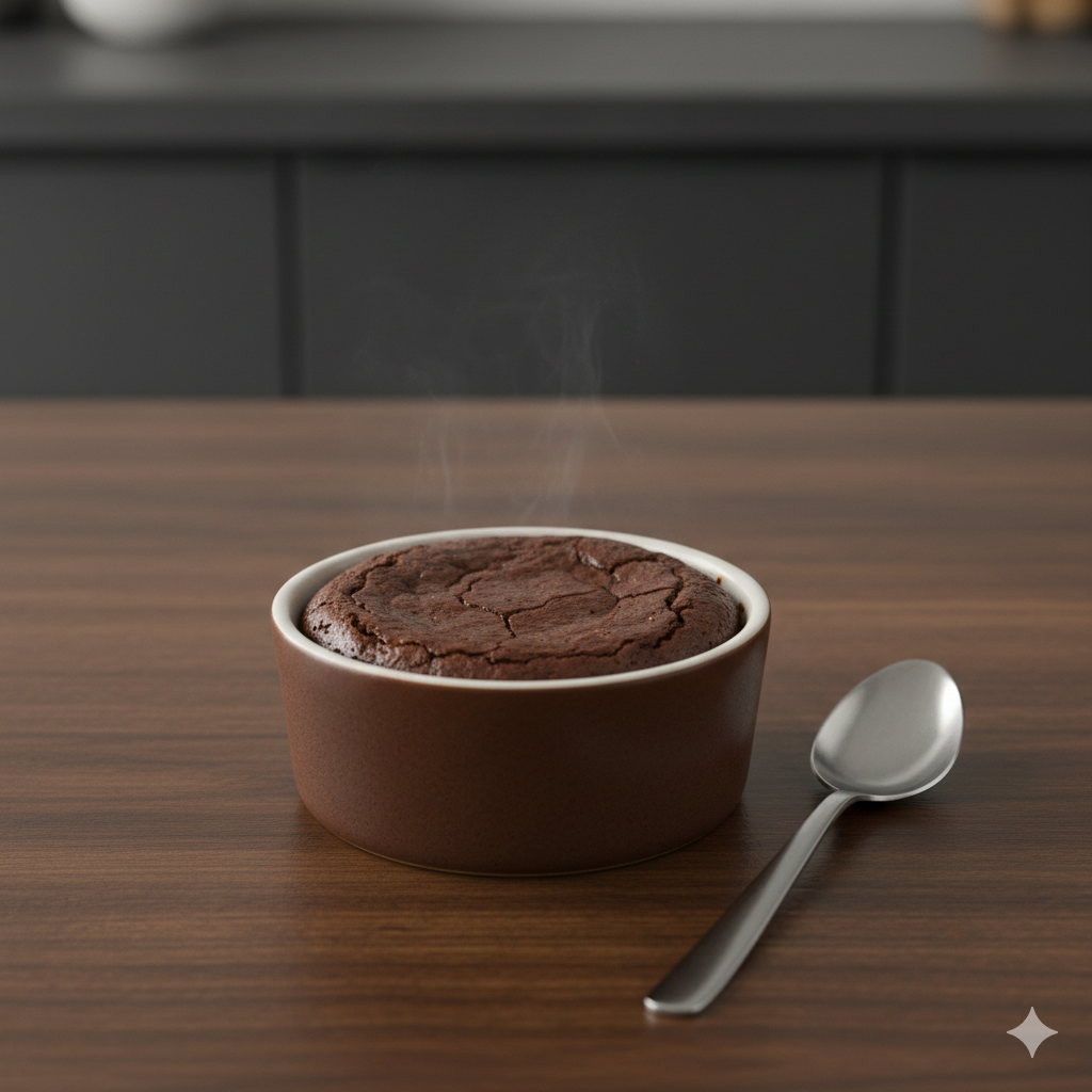 Brownie proteico al microondas (1 bol)